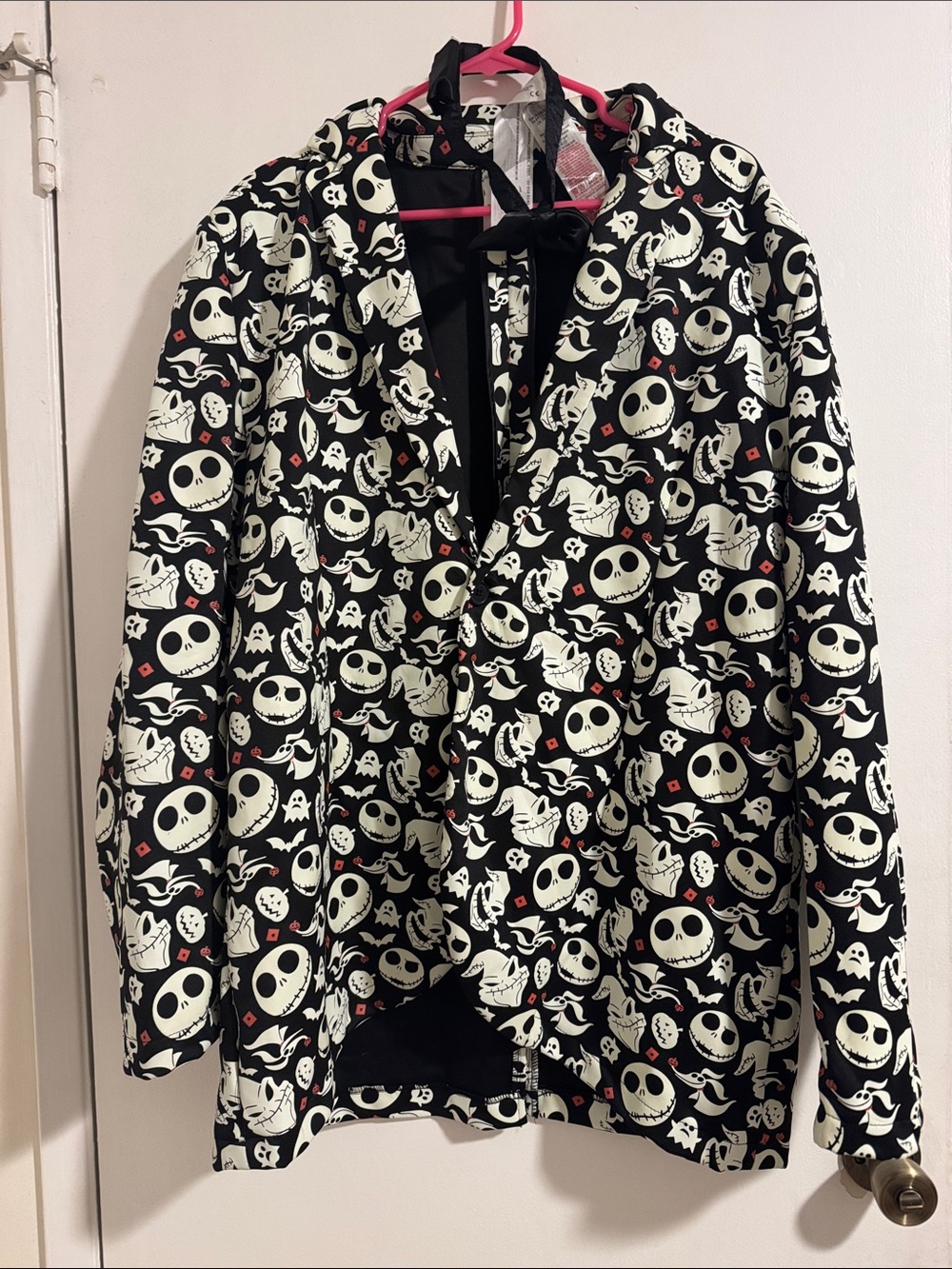 Disney glow in the dark Black and Cream Jack Skellington Pattern Blazer
